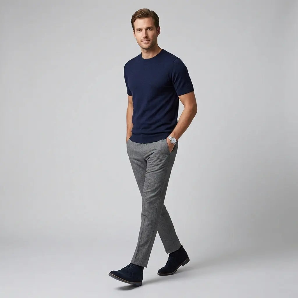 Pantalón Classic Fit Perry Ellis PS00156 - Gris Oscuro - Modelo