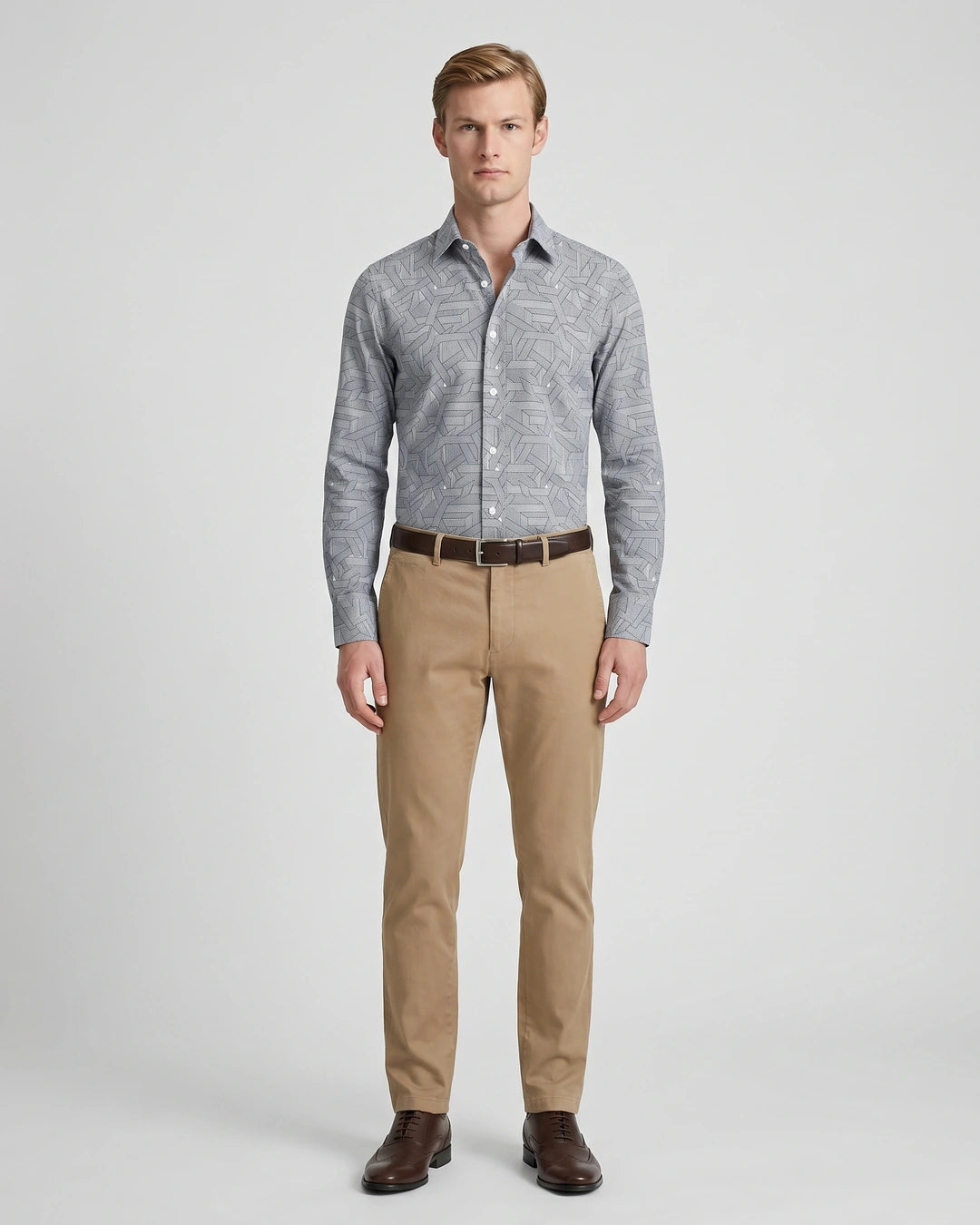 Camisa Sport Gris Claro Classic Fit Perry Ellis CS00909 Imagen secundaria del producto