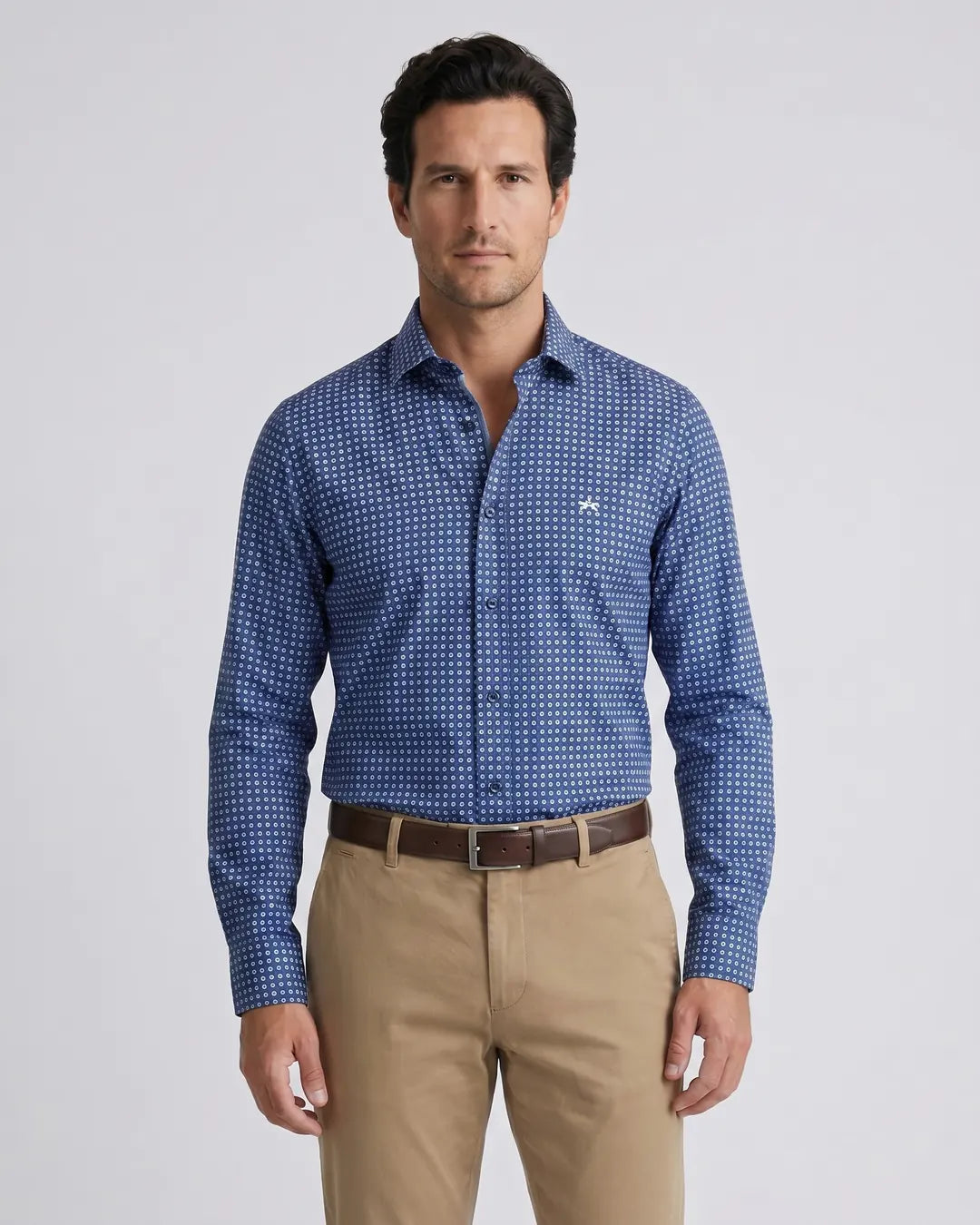 Camisa Sport Austin Reed CS00919 - Azul Oscuro - Modelo plano americano lookbook