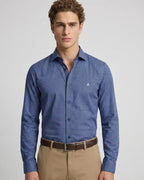 Camisa Sport Cuello Mao Austin Reed CS00920 - Azul Oscuro - Modelo plano americano lookbook