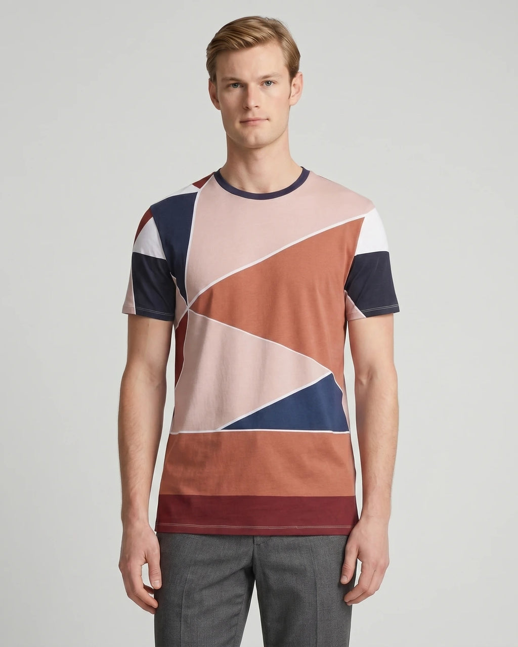 T-Shirt Perry Ellis TS00016 - Multicolor - Modelo plano americano lookbook