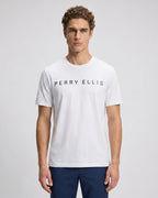 T-Shirt Perry Ellis Blanco TS00013 - Blanco - Modelo plano americano lookbook