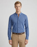 Camisa Sport Cuello Mao Austin Reed CS00923 - Azul - Modelo plano americano lookbook