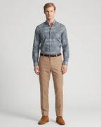 Camisa Sport Gris Classic Fit Perry Ellis CS00917 - Gris - Modelo cuerpo completo