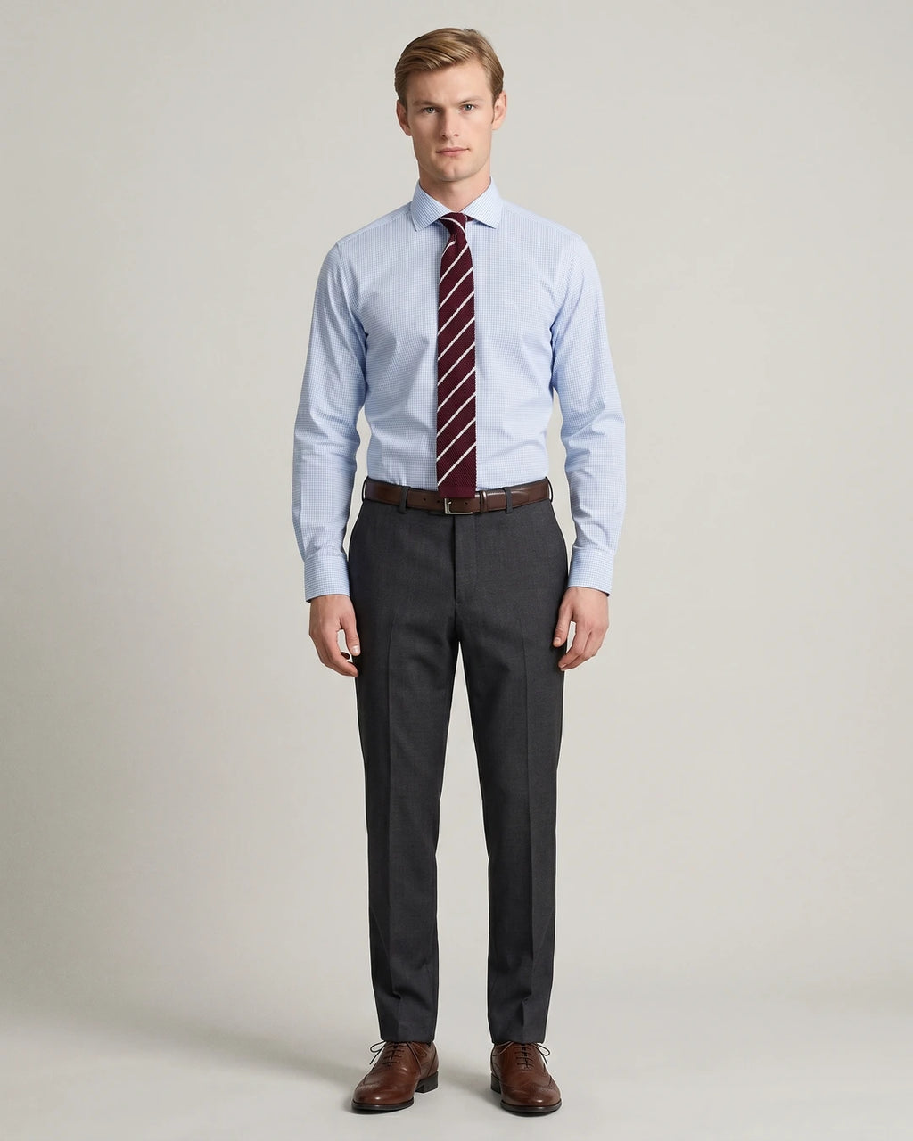 Camisa Formal Austin Reed Azul Claro CC01065 - Azul Claro - Modelo cuerpo completo