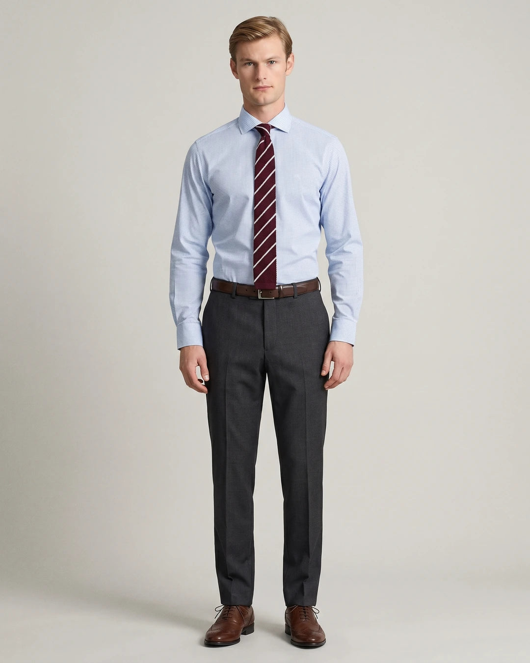 Camisa Formal Austin Reed Azul Claro CC01065 - Azul Claro - Modelo cuerpo completo