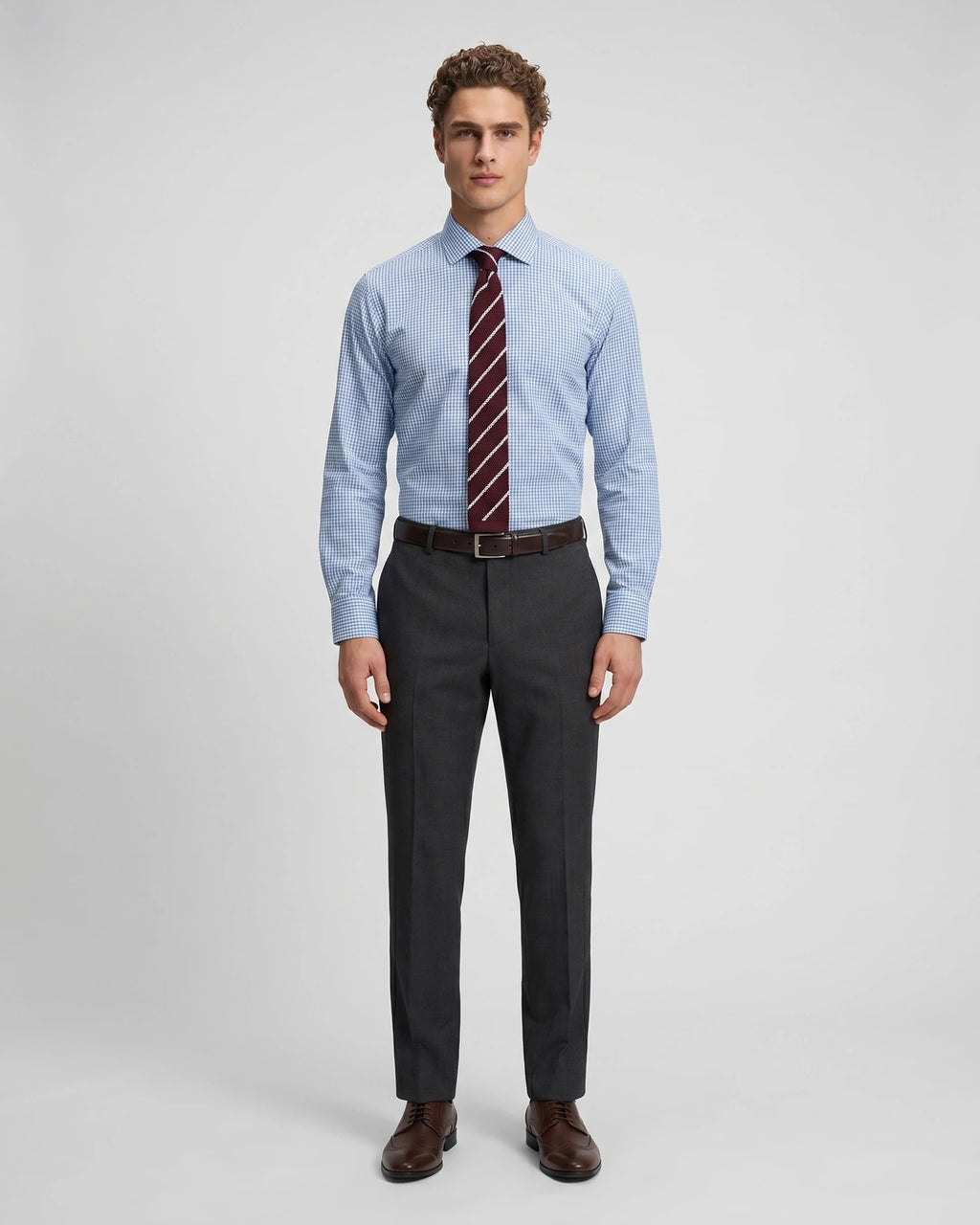 Camisa Formal Spread Collar Austin Reed CC01066 - Azul - Modelo cuerpo completo