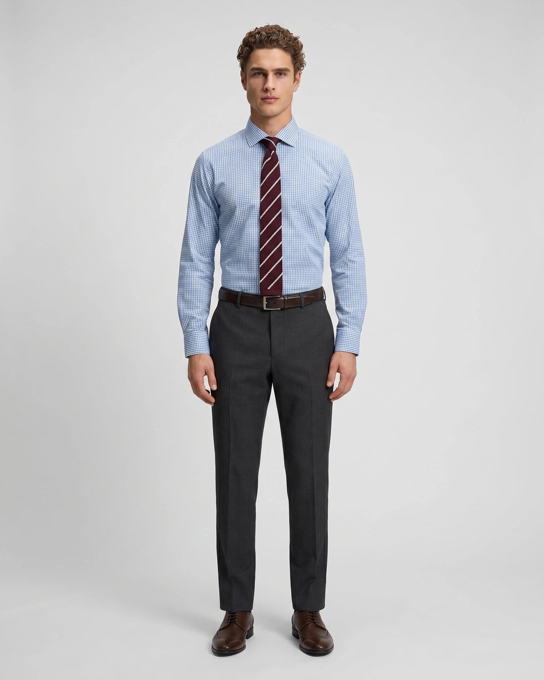 Camisa Formal Spread Collar Austin Reed CC01066 - Azul - Modelo cuerpo completo