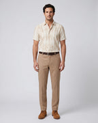 Camisa Sport Beige Classic Fit Perry Ellis CS00890 - Beige - Modelo cuerpo completo