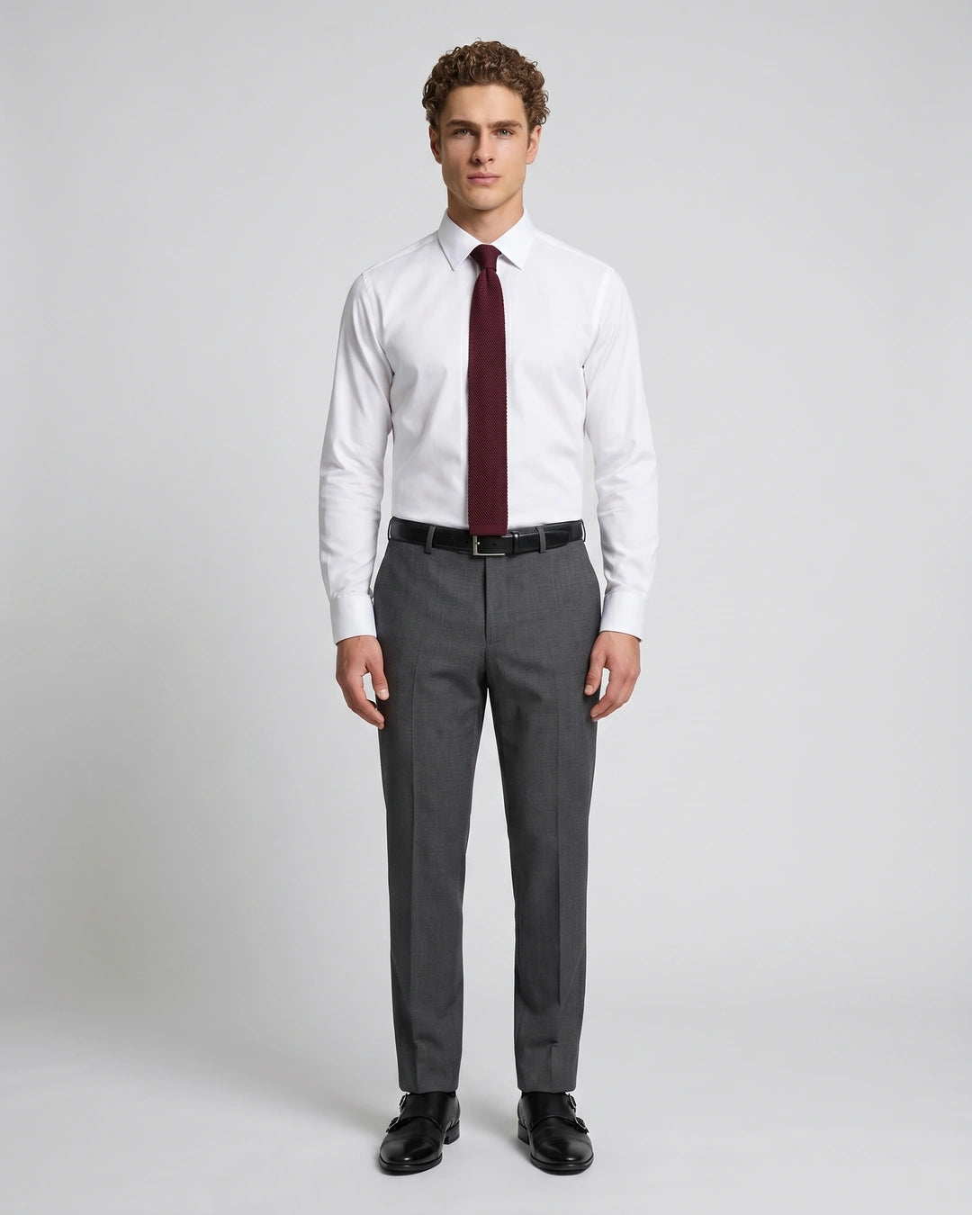Camisa Formal Pinpoint Spread Brooks Brothers CC01085 - Blanco - Modelo cuerpo completo