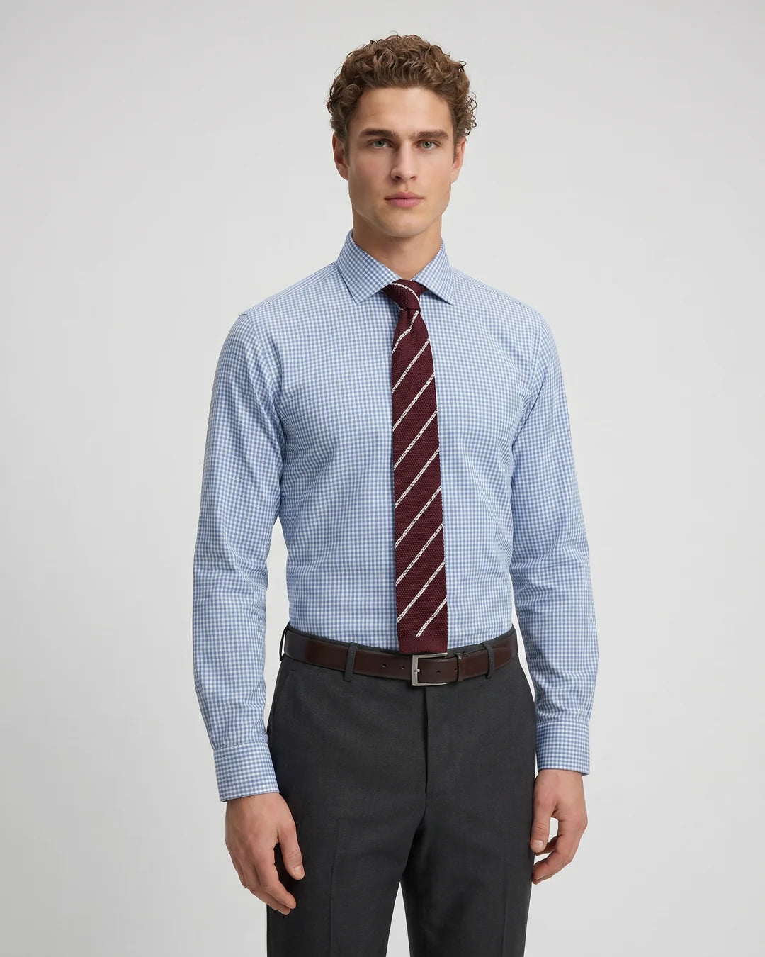 Camisa Formal Spread Collar Austin Reed CC01066 - Azul - Modelo plano americano lookbook