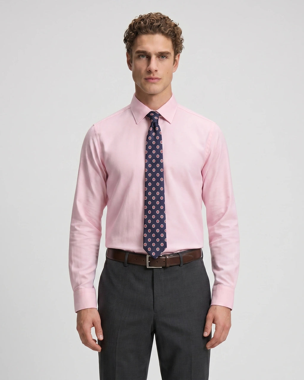 Camisa Formal Rosada Spread Collar Brooks Brothers CC01075 - Rosada - Modelo plano americano lookbook