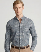 Camisa Sport Gris Classic Fit Perry Ellis CS00917 - Gris - Modelo plano americano lookbook