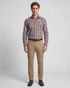 Camisa Sport Perry Ellis CS00908 - Vino - Modelo cuerpo completo