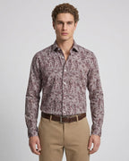Camisa Sport Perry Ellis CS00908 - Vino - Modelo plano americano lookbook