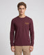 T-Shirt Perry Ellis Manga Larga TS00021 - Vino - Modelo plano americano lookbook