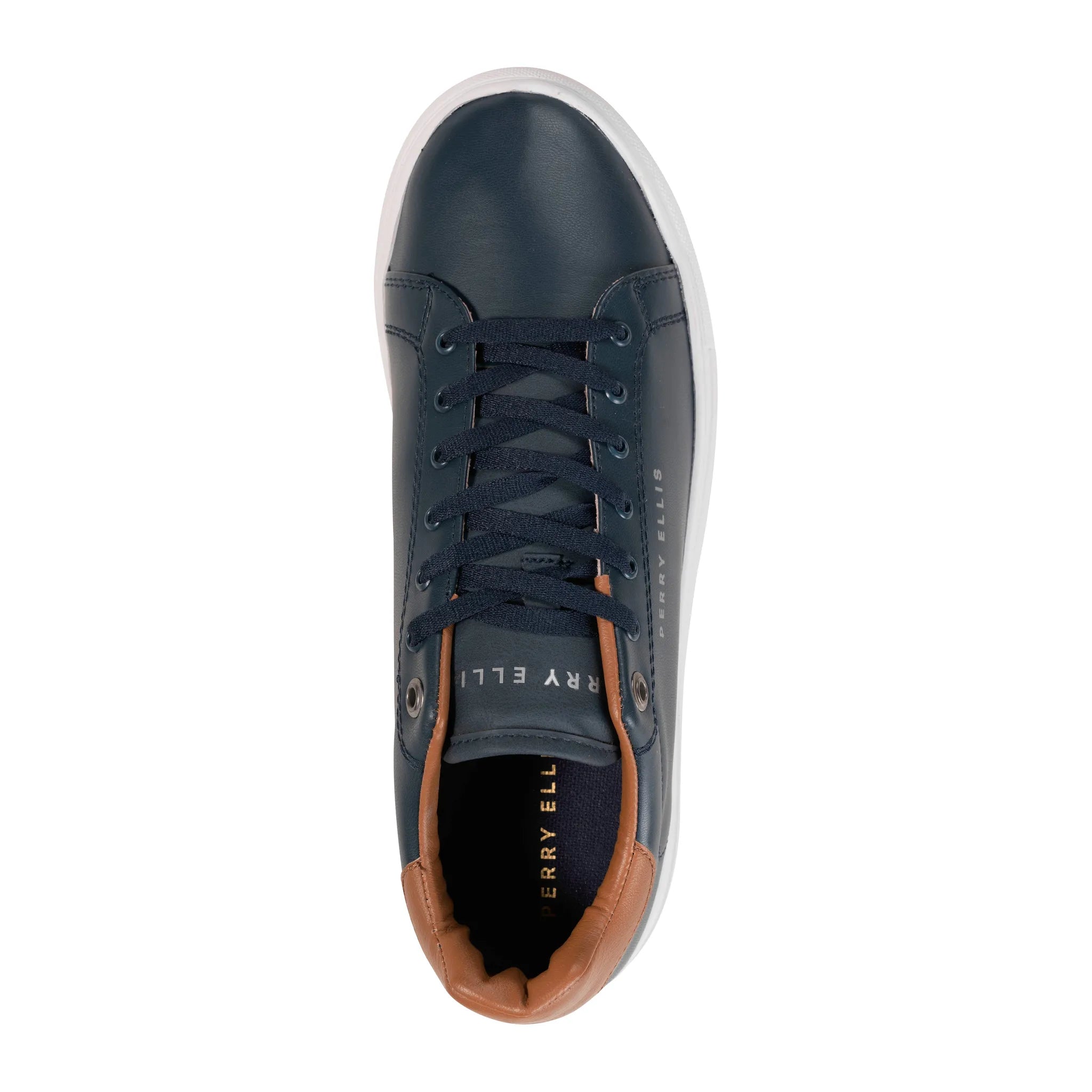Sneakers Casual Perry Ellis ZS00117 - Azul Oscuro - Detalle logo