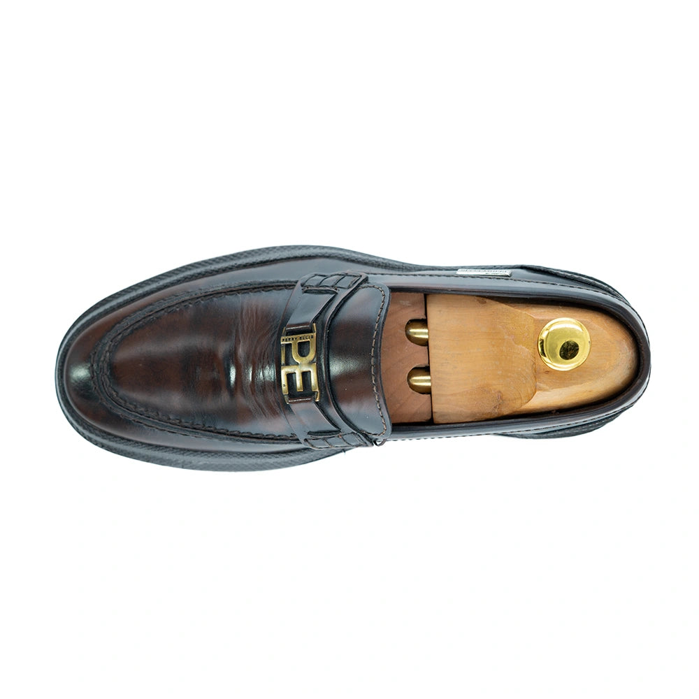 Zapato Formal Loafer Perry Ellis ZF00119 - Marron - Detalle logo