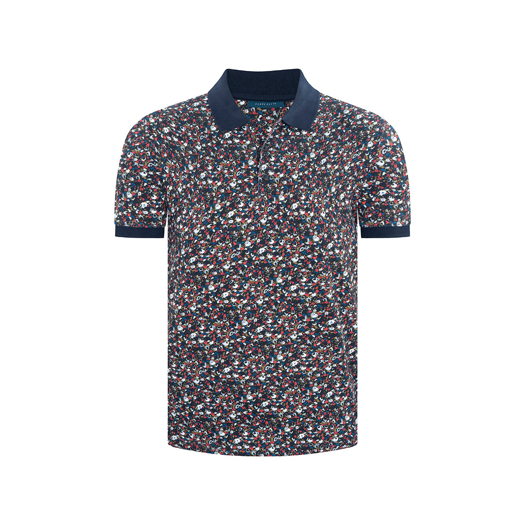 Camiseta Tipo Polo en color Azul Oscuro de Perry Ellis CM00124013