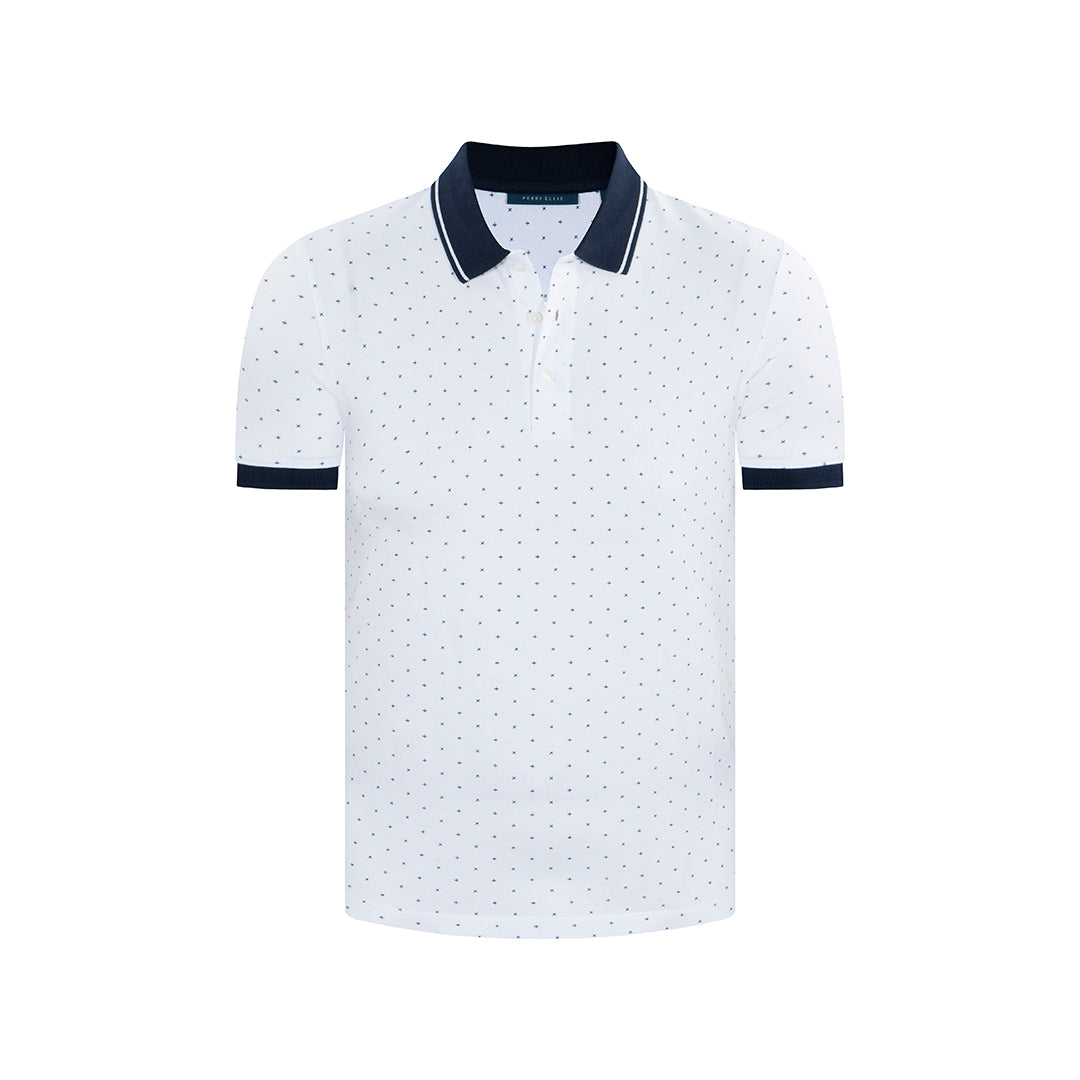 Camiseta Tipo Polo en color Blanco de Perry Ellis CM00125000