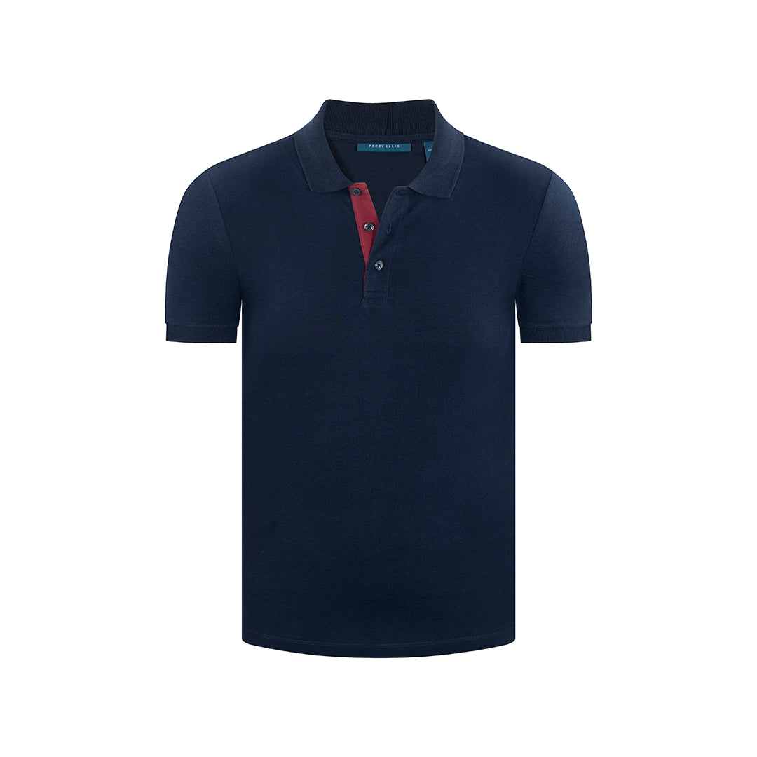 Camiseta Tipo Polo en color Azul Oscuro de Perry Ellis CM00127013