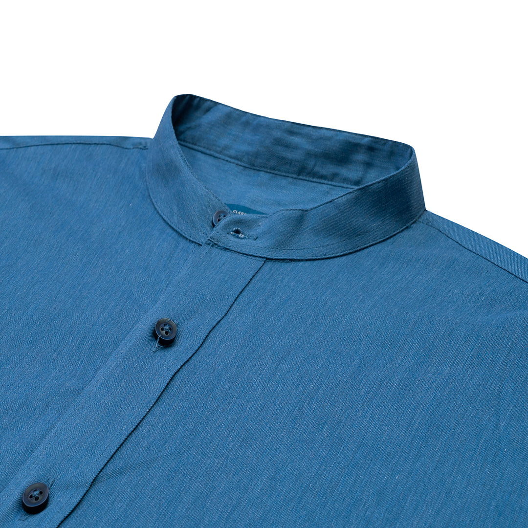 Camisa Cuello Neru en color Azul Medio de Perry Ellis CS00866A012