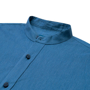 Camisa Cuello Neru en color Azul Medio de Perry Ellis CS00866A012