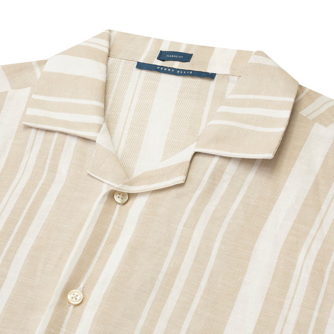 Camisa manga corta en color Habano Claro de Perry Ellis CS00886041