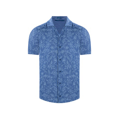 Camisa manga corta en color azul de Perry Ellis CS00895013