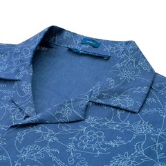 Camisa manga corta en color azul de Perry Ellis CS00895013