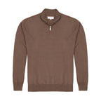 Sweater Guy Laroche Half Zip SW00071 - Café Oscuro - Frente ghost mannequin