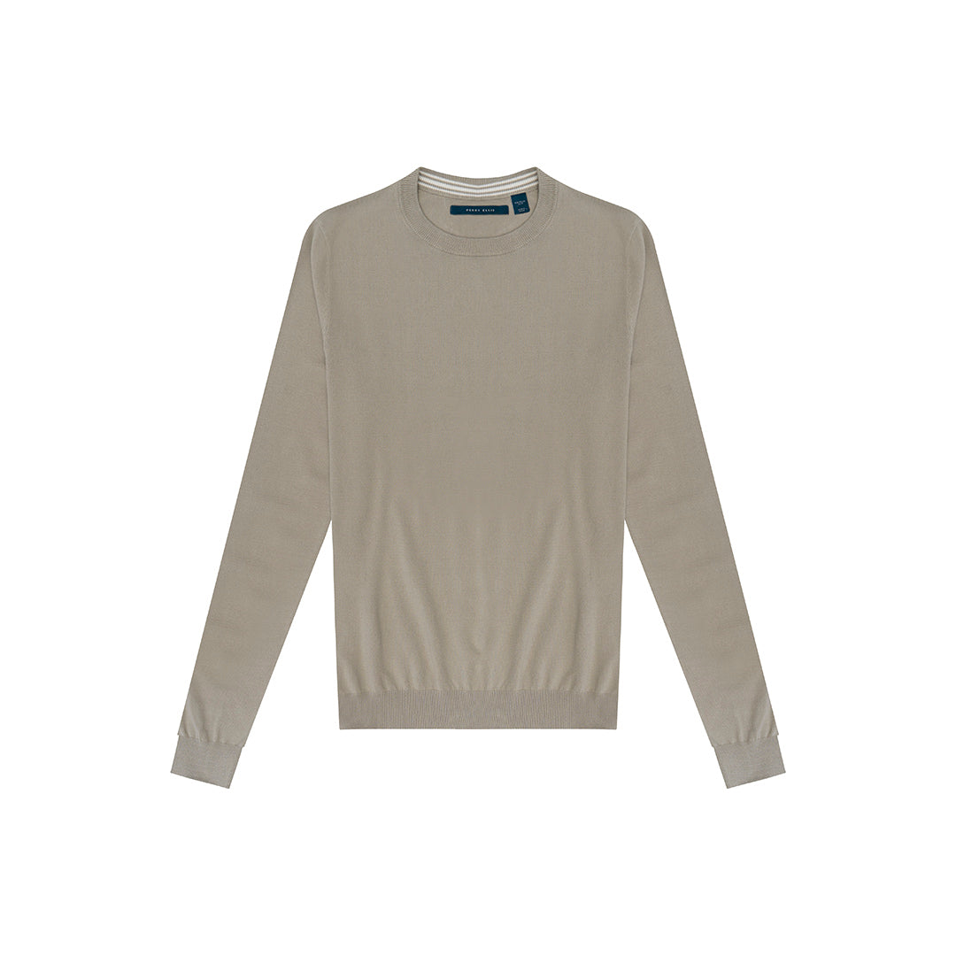 Sweater Perry Ellis Crew Neck SW00098 - Habano Claro - modelo frente