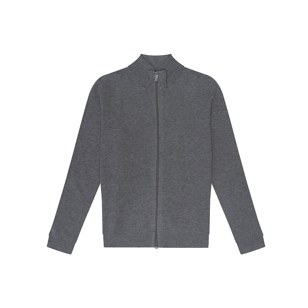 Sweater Perry Ellis Cremallera SW00100 - Gris Claro - Frente ghost mannequin