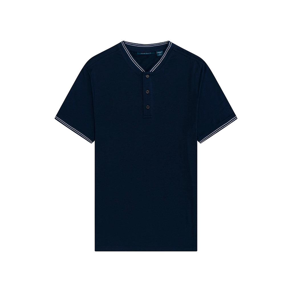 T-Shirt Perry Ellis TS00009 - Azul Oscuro - Frente ghost mannequin
