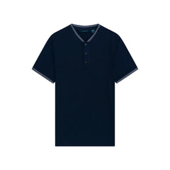 Camiseta con botones Azul Oscuro de Perry Ellis TS00009013