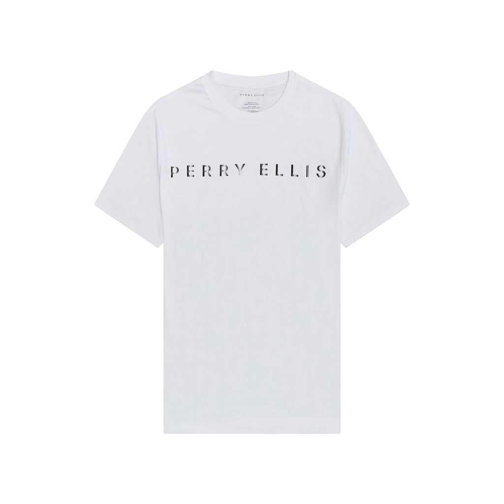 T-Shirt Perry Ellis Blanco TS00013 - Frente ghost mannequin
