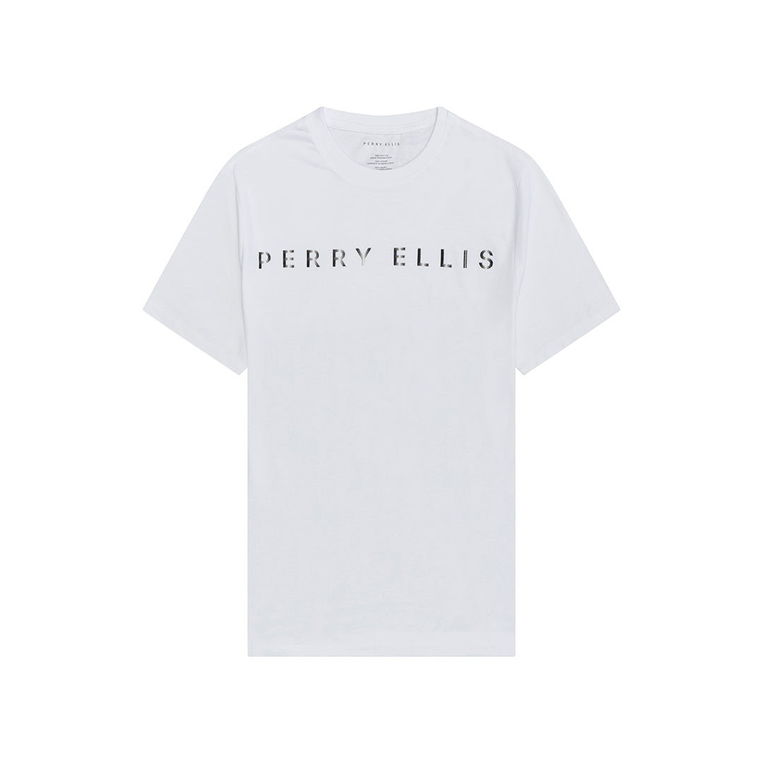 T-Shirt Perry Ellis Blanco TS00013 - Frente ghost mannequin