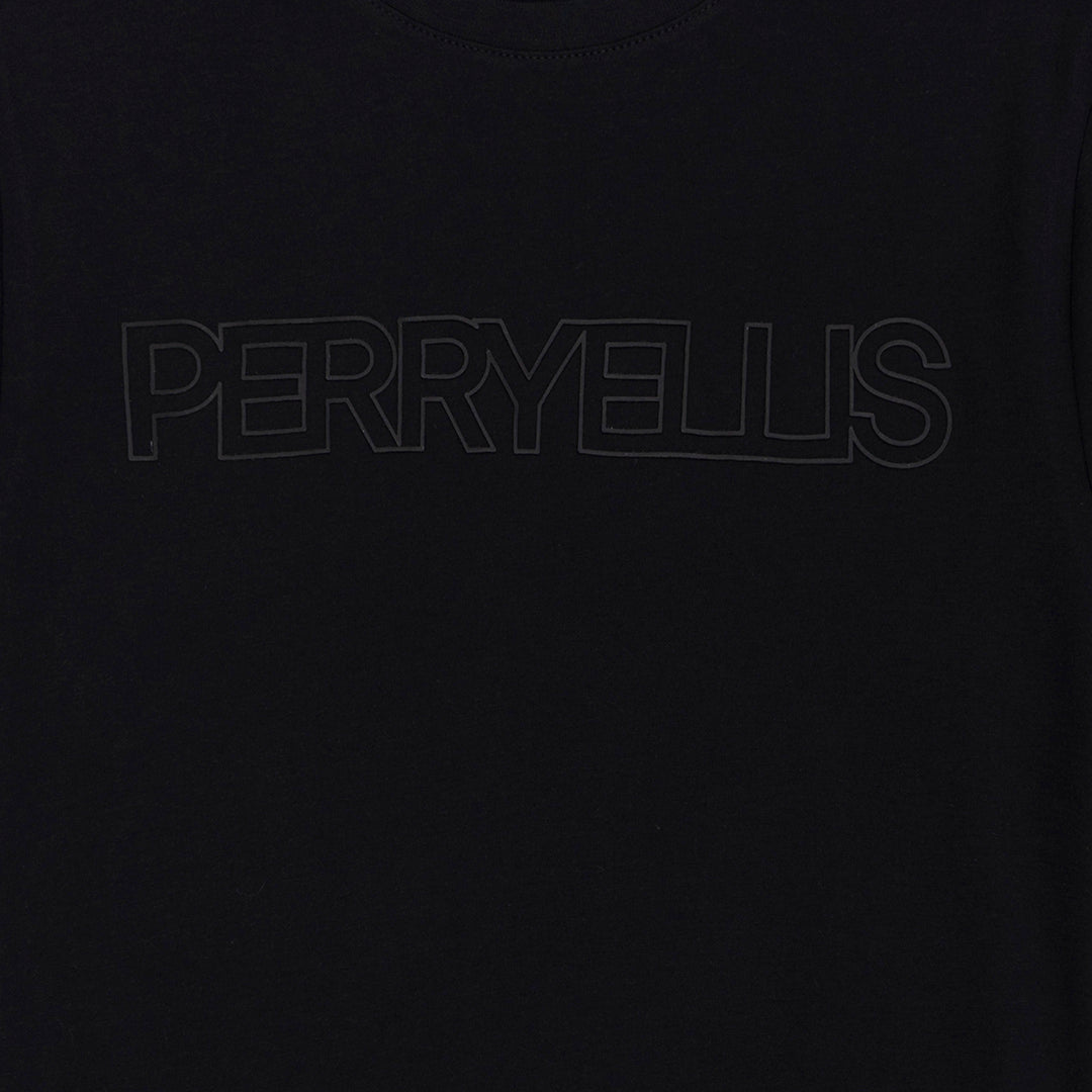 Camiseta Negra con logo de Perry Ellis TS00014031