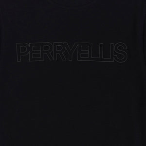 Camiseta Negra con logo de Perry Ellis TS00014031